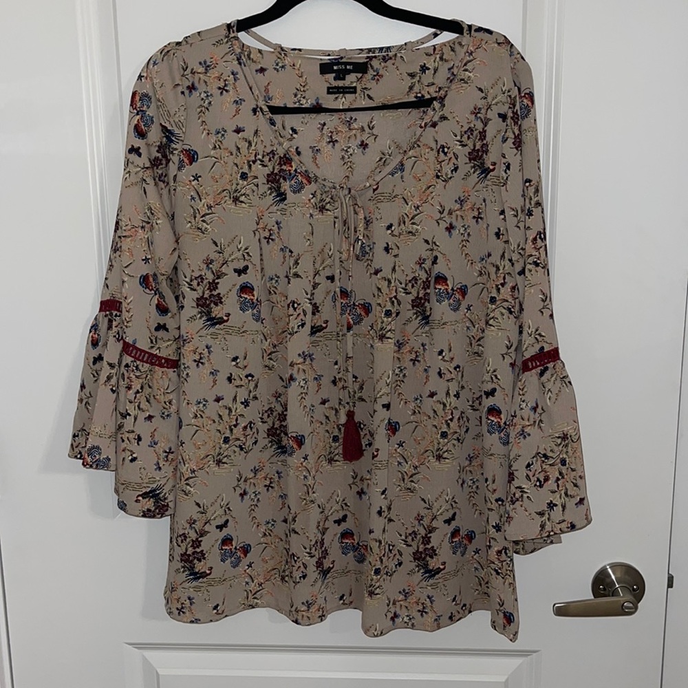 Miss me long sleeve blouse with bell sleeves